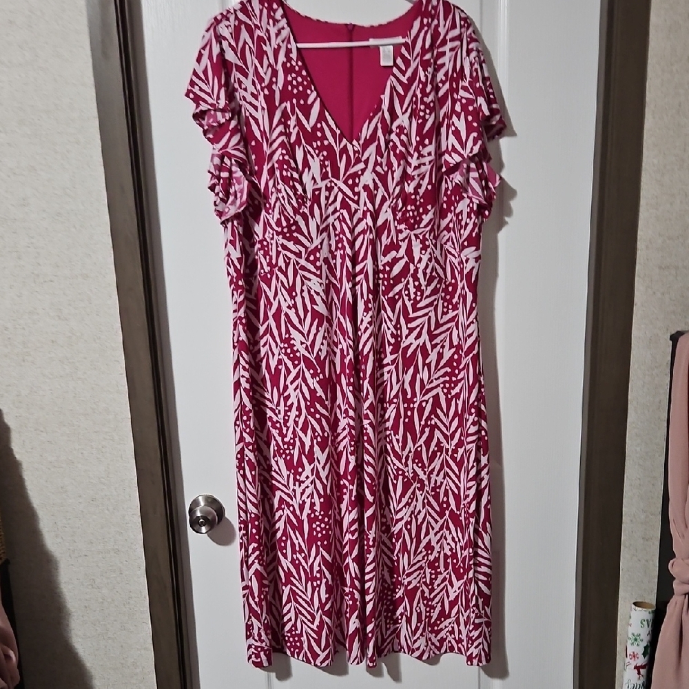 London Times Pink and White Patterned Maxi Dress